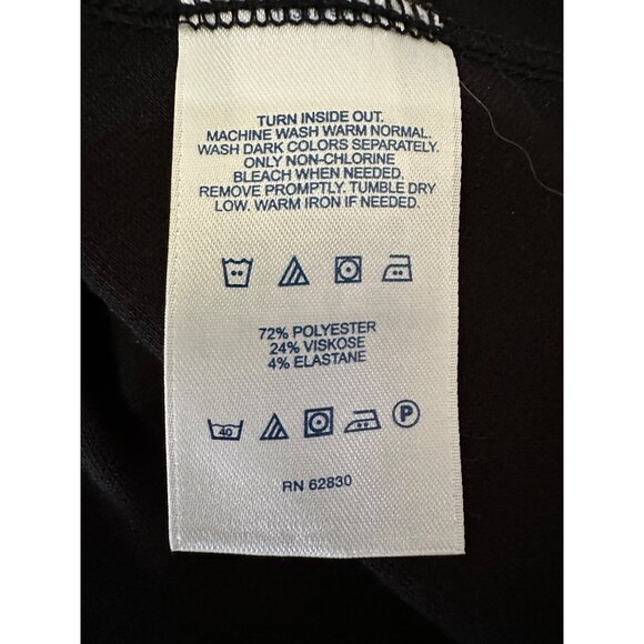 Lands End Dress Black MED Petite Jersey Stretch Skater ALine Minimalist Flare - Picture 3 of 5